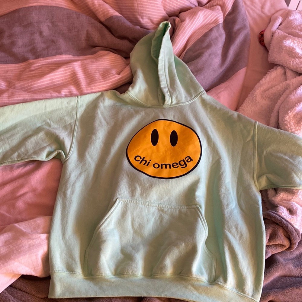 Chi Omega green hoodie